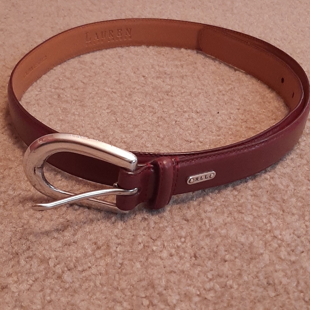 Lauren Ralph Lauren Burgundy Italian Leather Belt
